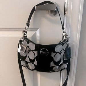 Coach Logo Black/Gray crossbody purse